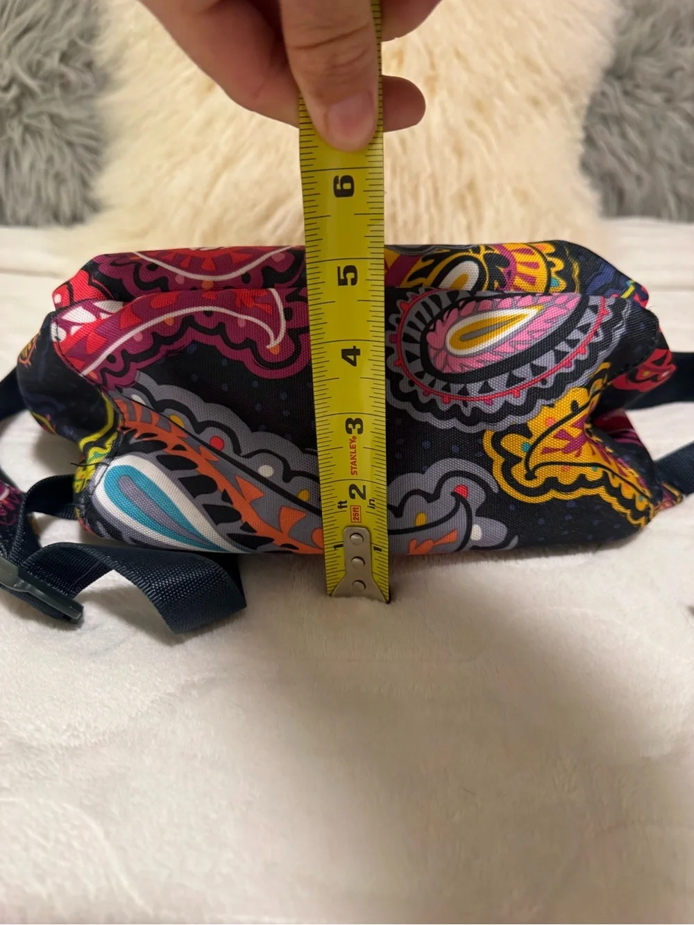 Vera Bradley Paisley pattern Mini Lighwright Backpack with Multicolor Accents